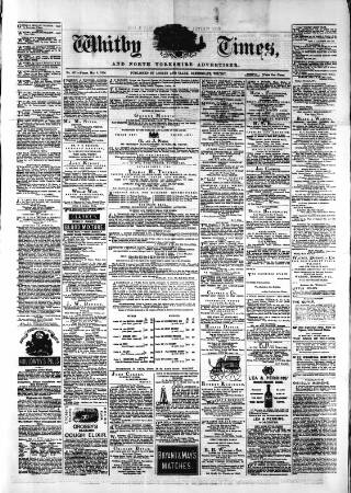 cover page of Whitby Times, and North Yorkshire Advertiser published on May 8, 1874