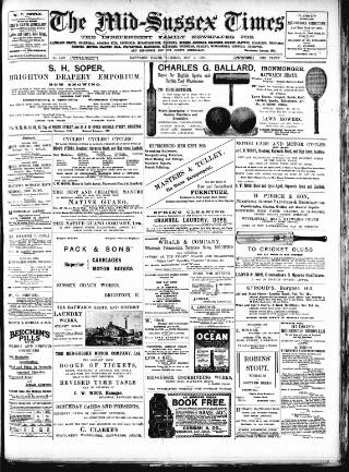 cover page of Mid Sussex Times published on May 8, 1906