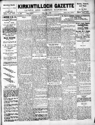 cover page of Kirkintilloch Gazette published on May 8, 1936