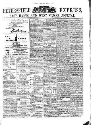cover page of Petersfield Express published on May 20, 1879