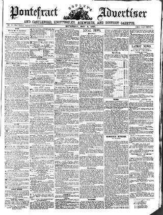 cover page of Pontefract Advertiser published on May 8, 1858