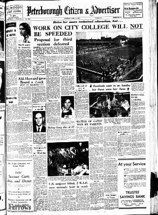 cover page of Peterborough Advertiser published on May 8, 1956