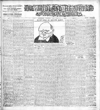 cover page of Midland Reporter and Westmeath Nationalist published on May 3, 1928