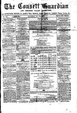 cover page of Consett Guardian published on May 8, 1875