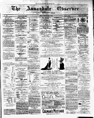 cover page of Annandale Observer and Advertiser published on May 9, 1884