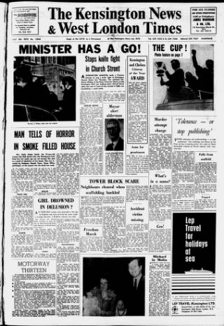 cover page of Kensington News and West London Times published on May 8, 1970