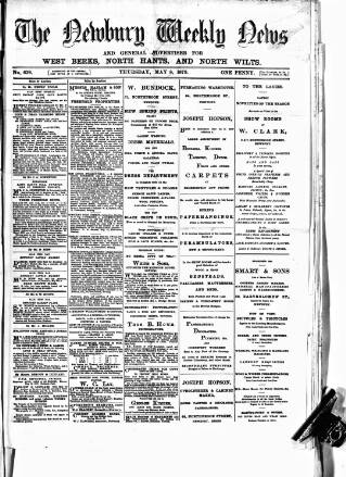 cover page of Newbury Weekly News and General Advertiser published on May 8, 1879