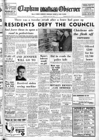 cover page of Clapham Observer published on May 8, 1959