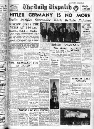 cover page of Daily Dispatch (Manchester) published on May 9, 1945