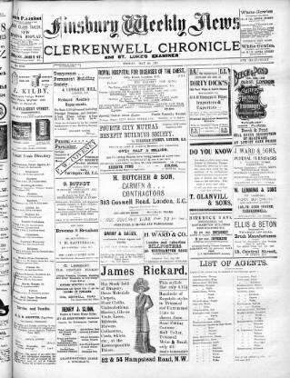 cover page of Finsbury Weekly News and Chronicle published on May 20, 1910