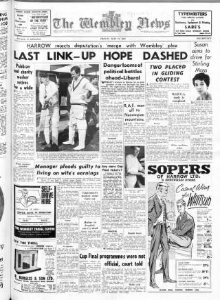 cover page of Wembley News published on May 31, 1963
