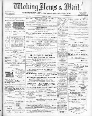 cover page of Woking News & Mail published on May 10, 1907