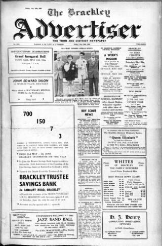 cover page of Brackley Advertiser published on May 20, 1960