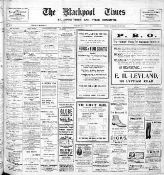 cover page of Blackpool Times published on May 8, 1918