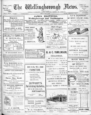 cover page of Wellingborough News published on May 8, 1908