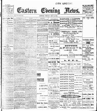cover page of Eastern Evening News published on May 8, 1905