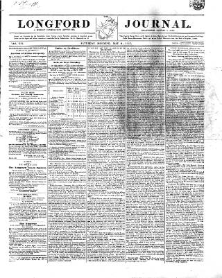 cover page of Longford Journal published on May 9, 1857