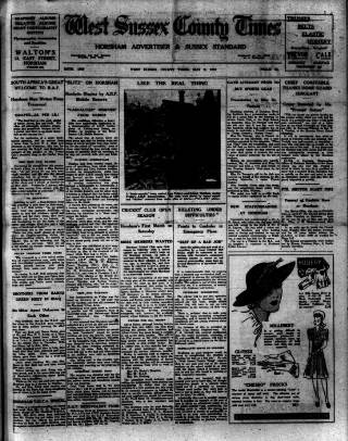 cover page of West Sussex County Times published on May 8, 1942