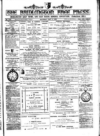 cover page of Bridlington Free Press published on May 8, 1886