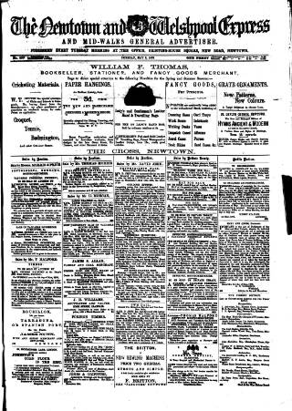 cover page of Montgomeryshire Express published on May 9, 1876