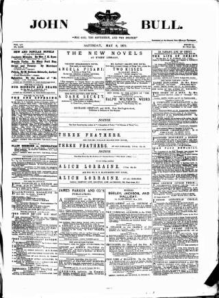 cover page of John Bull published on May 8, 1875
