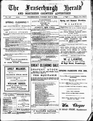 cover page of Fraserburgh Herald and Northern Counties' Advertiser published on May 8, 1906