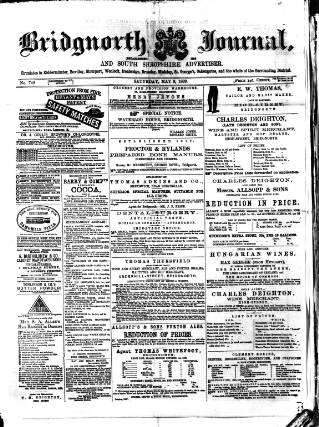 cover page of Bridgnorth Journal published on May 8, 1869