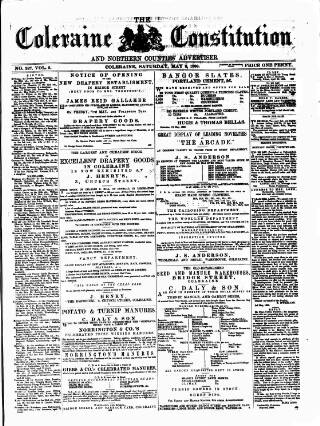 cover page of Northern Constitution published on May 8, 1880