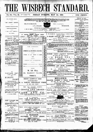 cover page of Wisbech Standard published on May 24, 1889