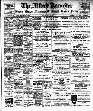 cover page of Ilford Recorder published on May 19, 1905