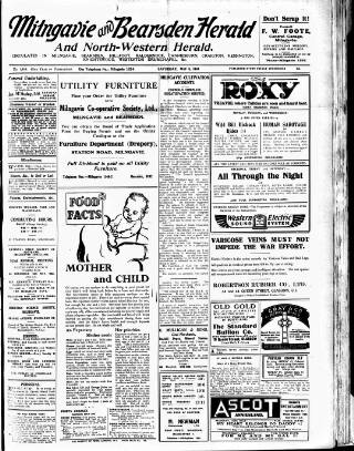 cover page of Milngavie and Bearsden Herald published on May 8, 1943