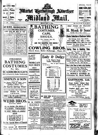cover page of Market Harborough Advertiser and Midland Mail published on May 8, 1931