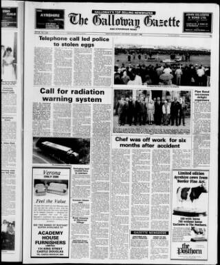 cover page of Galloway Gazette published on May 31, 1986