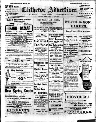 cover page of Clitheroe Advertiser and Times published on May 8, 1908