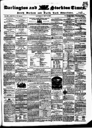 cover page of Darlington & Stockton Times, Ripon & Richmond Chronicle published on May 8, 1858