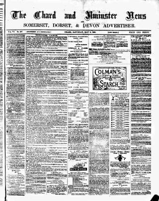 cover page of Chard and Ilminster News published on May 8, 1880