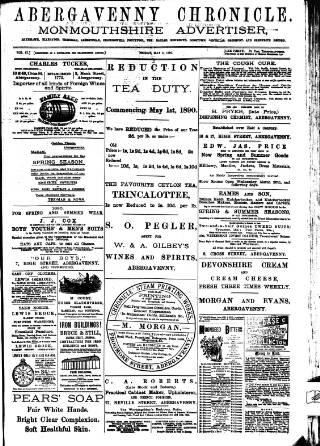 cover page of Abergavenny Chronicle published on May 9, 1890