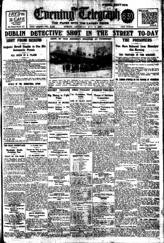 cover page of Dublin Evening Telegraph published on May 8, 1920