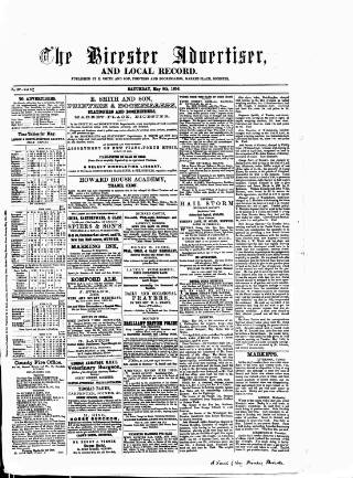 cover page of Bicester Advertiser published on May 8, 1858