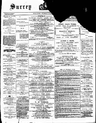 cover page of Surrey Gazette published on May 8, 1900