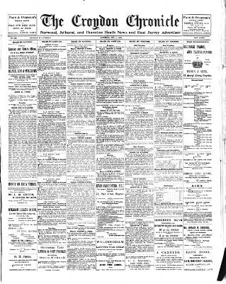cover page of Croydon Chronicle and East Surrey Advertiser published on May 9, 1908