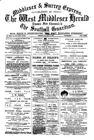 cover page of Middlesex & Surrey Express published on May 8, 1907