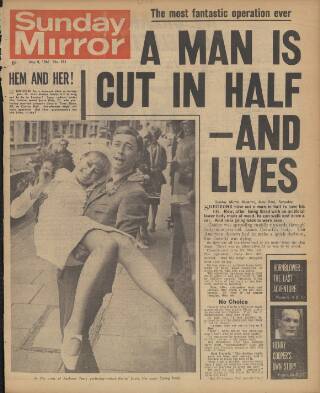 cover page of Sunday Mirror published on May 8, 1966
