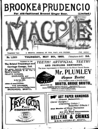cover page of Bristol Magpie published on May 8, 1902