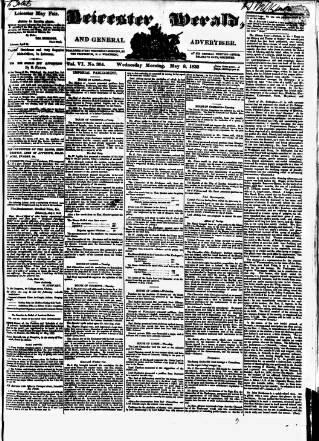 cover page of Leicester Herald published on May 8, 1833