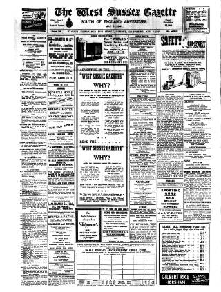cover page of West Sussex Gazette published on May 8, 1941