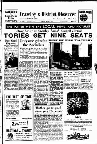 cover page of Crawley and District Observer published on May 8, 1953