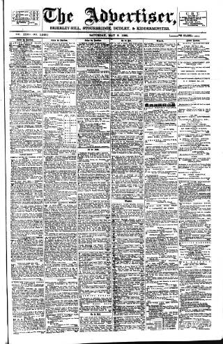 cover page of County Advertiser & Herald for Staffordshire and Worcestershire published on May 9, 1885