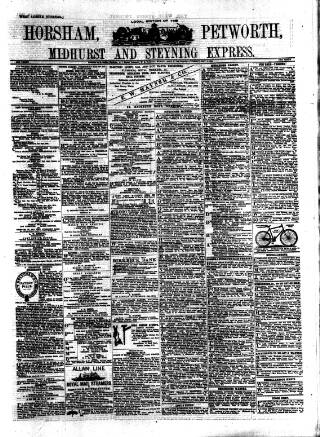 cover page of Horsham, Petworth, Midhurst and Steyning Express published on May 8, 1894