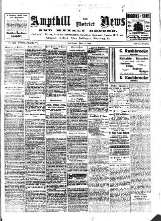 cover page of Ampthill & District News published on May 8, 1909